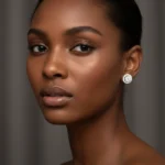 WHITE ROUND DIAMOND EARRINGS